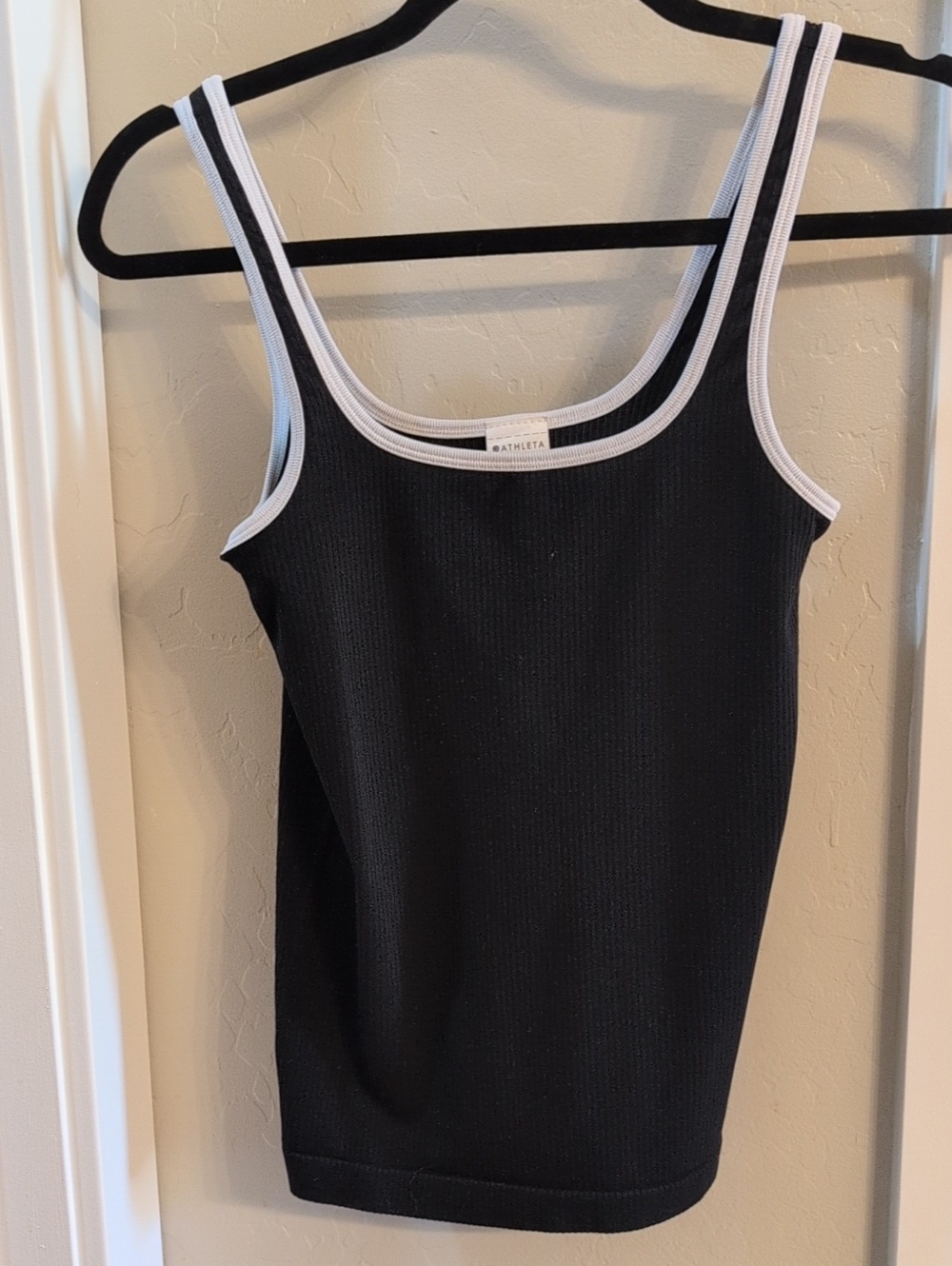 Athleta Tank Top Black With White Trim. Like New